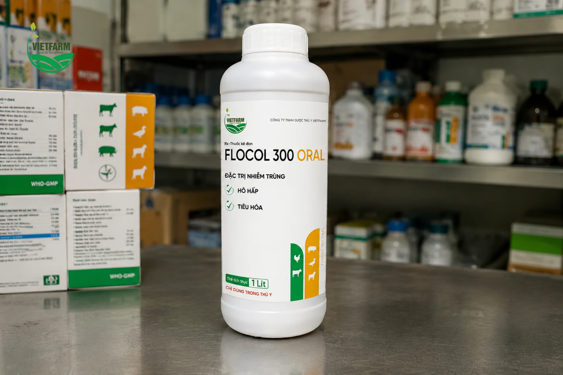 Flocol 300 Oral — chữ "ORAL" trên nhãn là điểm nhận diện quan trọng để phân biệt với dạng tiêm cùng nồng độ 300mg/ml đang lưu hành song song trên thị trường.