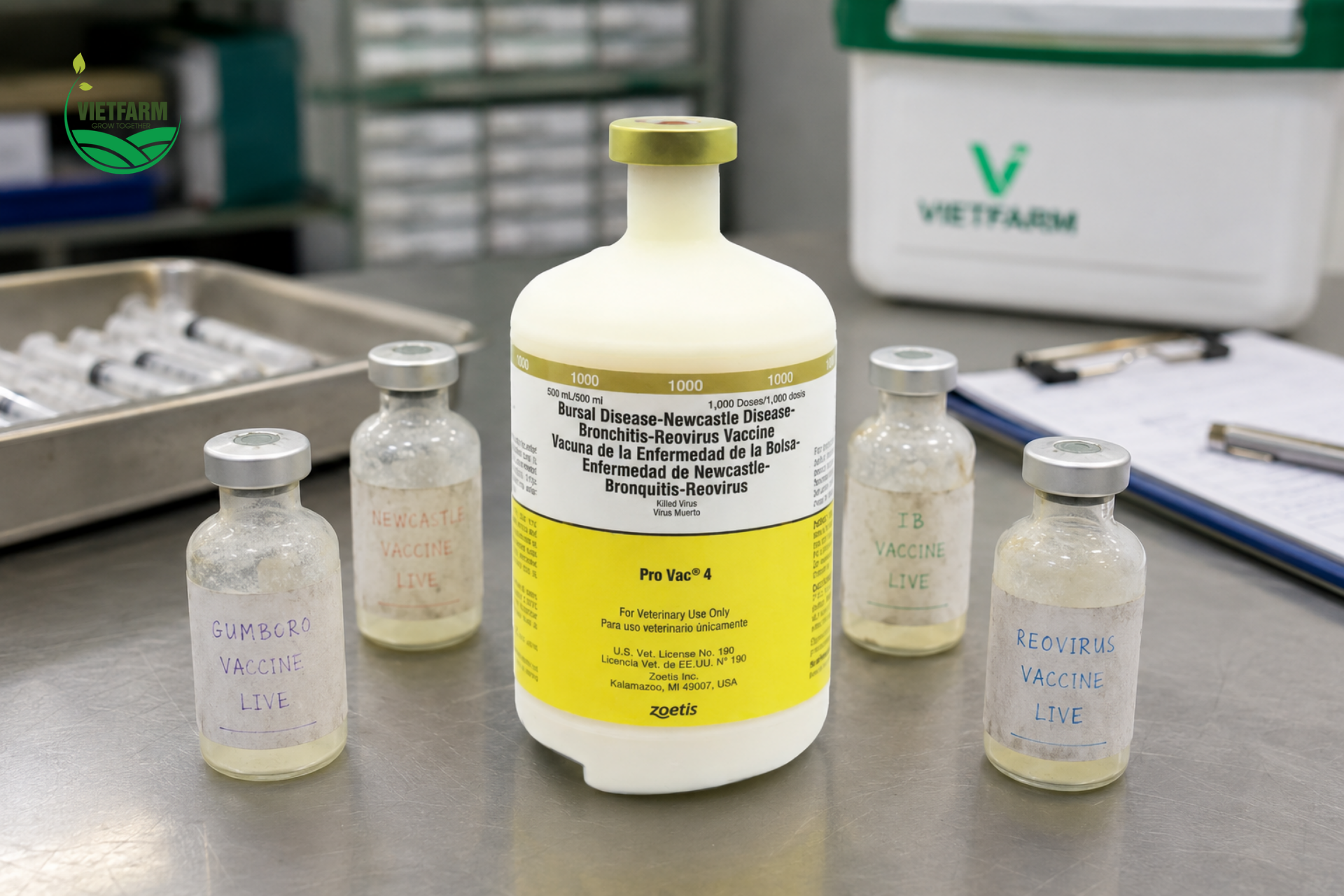 Pro Vac 4 đóng vai trò là mũi tiêm nhắc tổng hợp cuối cùng, củng cố toàn bộ các chương trình vaccine sống đã thực hiện trước đó cho đàn gà giống.