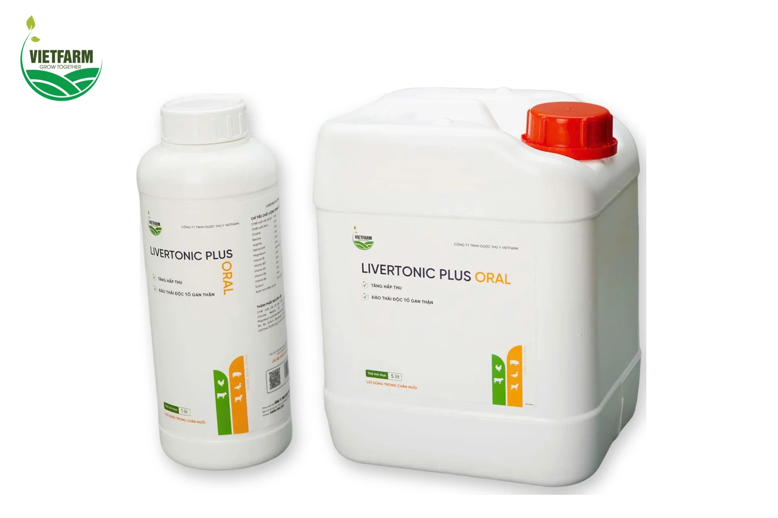 Can Livertonic Plus Oral giải độc gan thận cho gà của Vietfarm
