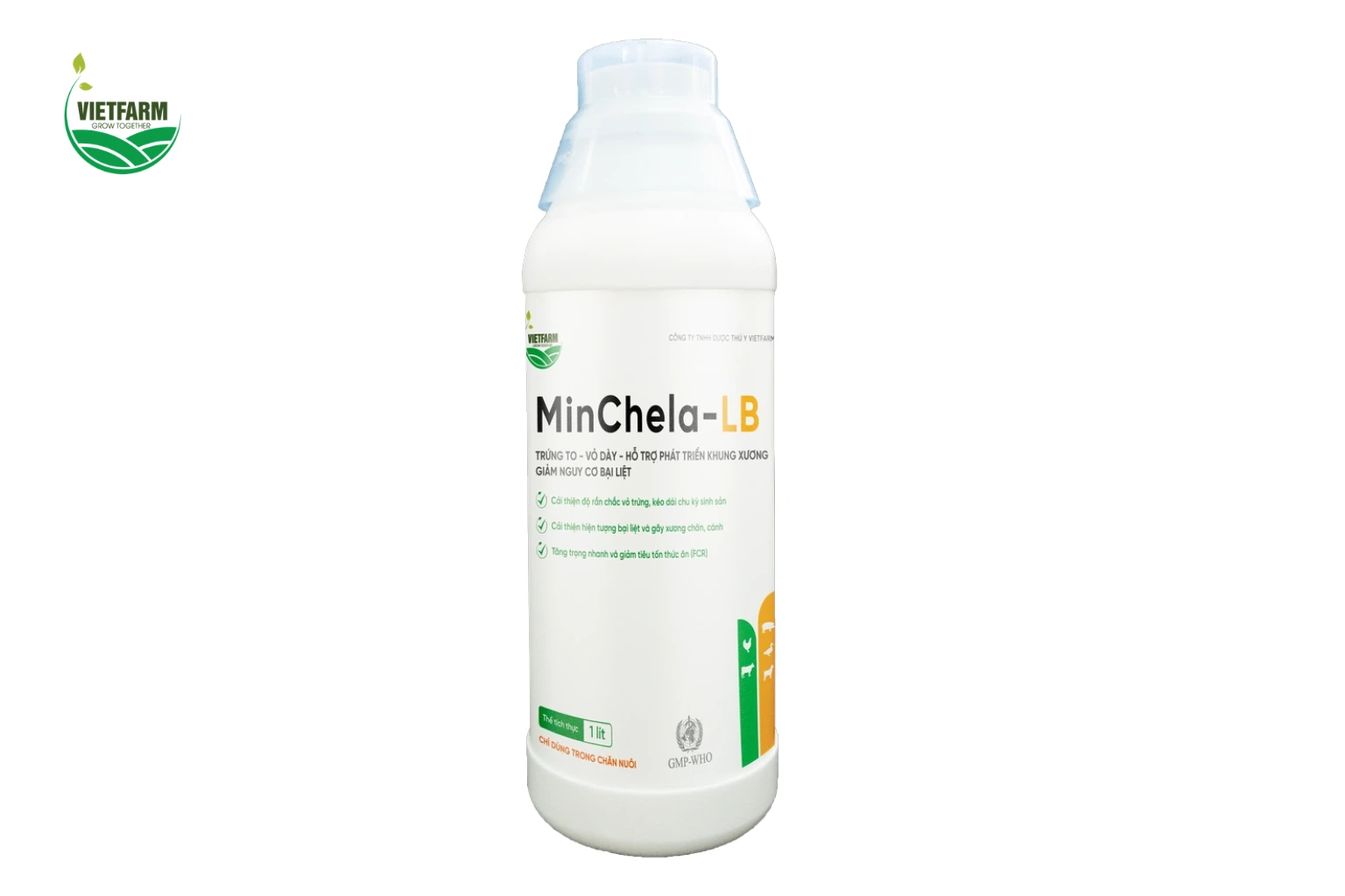MinChela-LB, khoáng vi lượng dạng dung dịch pha nước uống.