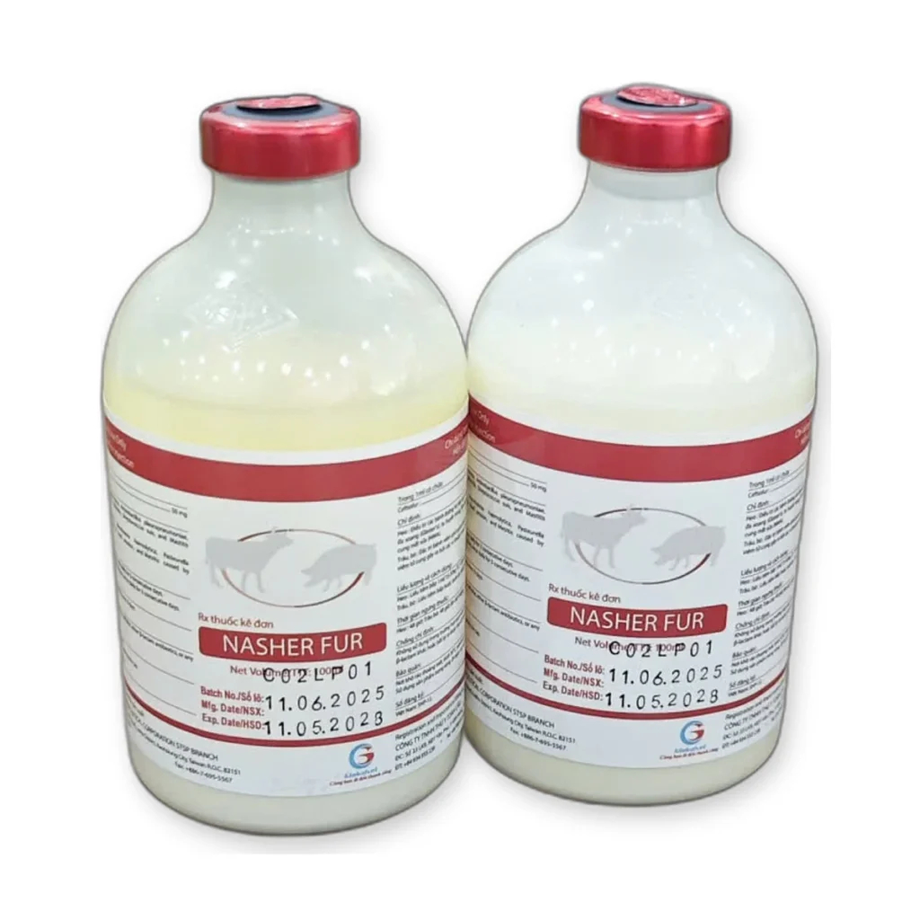 Nasher Fur hỗn dịch tiêm Ceftiofur 50 mg/ml, ảnh nền trắng